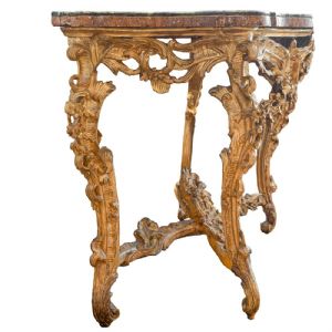 Roman console table with a chalcedony marble top and Green Alps Pallino marble - Foto 10