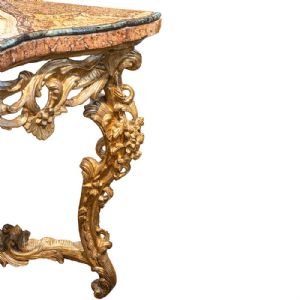 Roman console table with a chalcedony marble top and Green Alps Pallino marble - Foto 5