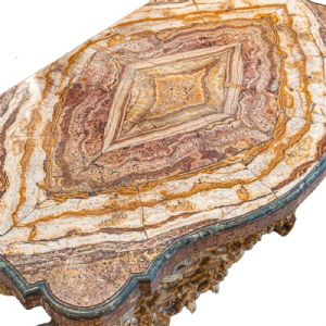 Roman console table with a chalcedony marble top and Green Alps Pallino marble - Foto 6