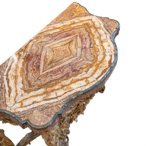 Roman console table with a chalcedony marble top and Green Alps Pallino marble - Foto 7