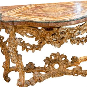 Roman console table with a chalcedony marble top and Green Alps Pallino marble - Foto 8