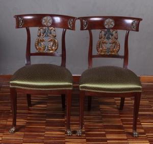 Gruppo di 4 sedie antiche genovesi del 1800 stile Impero 