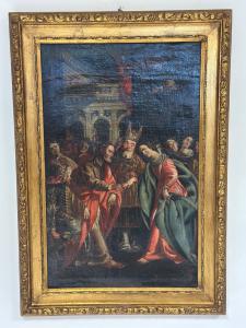 Sposalizio della Vergine. olio su tela ,scuola toledana, entourage di Luis Tristán.