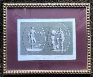 "Ovali mitologia I"- stampa da incisione antica bianco e nero