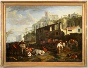 View of Rome near the Palatine Hill, Pieter van Bloemen (Antwerp 1674-1720)
