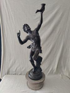 Scultura in bronzo firmata E. Damé - "Il dolore di Orfeo" - H 79 cm