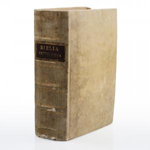 Bibel aus den ältesten Exemplaren neu überarbeitet. Venedig, bei den Erben von Nicolai Bevilaqua und Genossen. 1574