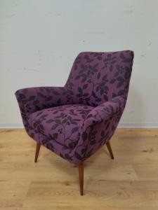 Poltrona di modernariato anni 50 -60 - design italiano - vintage - RESTAURATA!