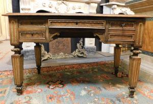 TAV293 - Sculpted Empire desk, 19th century, cm L 115 x H 73 x D 65