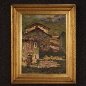 Italian signed countryside landscape painting