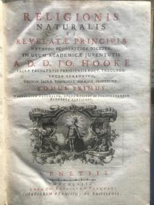 Joseph Hooke Religionis Naturalis 1763 Two Volumes Complete Works