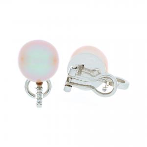Orecchini in oro bianco con perle e diamanti