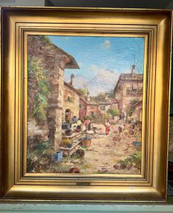 Carl Bowedt (1889-1972) Scorcio di Paese