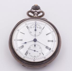 Fine 19th century silver pocket chronograph