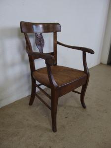 POLTRONA SINGOLA IN NOCE IMPAGLIATA PROVENZALE  L 62xP44xH88