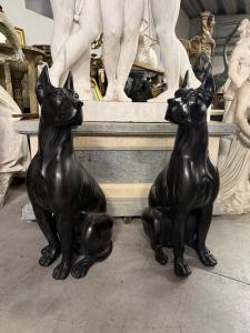 Bronzene Hunde, Paar, Höhe 1 m