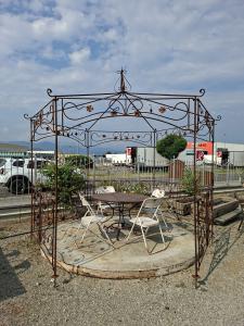 Heavy iron hexagonal gazebo