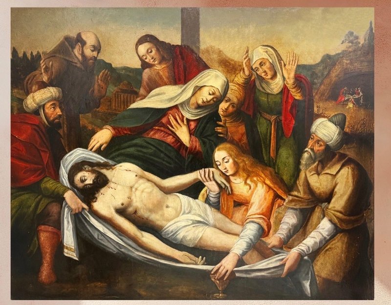Compianto su Cristo morto con San Francesco d’Assisi - Attribuito a Baldassarre Carrari e Bartolomeo Ramenghi