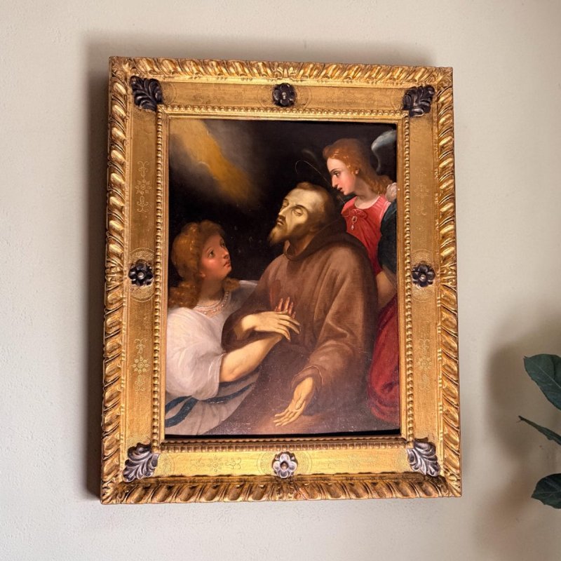 San Francesco in estasi sostenuto da due angeli - Attribuito a Giuseppe Cesari, detto il Cavalier d'Arpino o bottega
