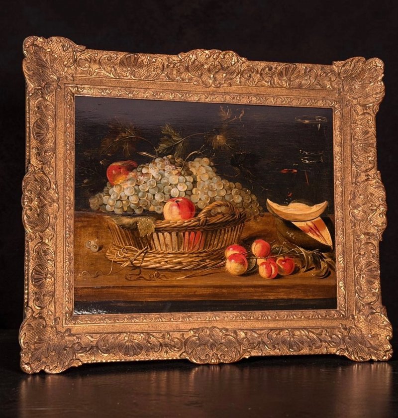 Natura morta con cesto di frutta - Attribuito a Isaak Soreau