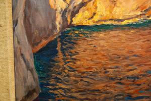 Michele Federico, olio su tavola, "Capri", Epoca '900, Michele Federico, oil on panel, ‘Capri’, 20th century - Foto 9