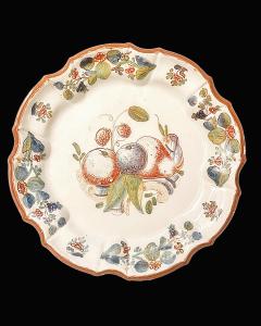 Majolica plate with 'Baroque fruit' decoration. Antonibon manufactory. Nove di Bassano.