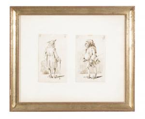 Pier Leone Ghezzi (Roma 1674 - 1755) (atribuído) "Par de caricaturas"