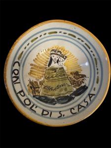 Antica ciotola della Santa Casa di Loreto in maiolica , XVIII secolo