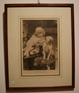 Antique English print from the 1800s "Soft Persuasion"