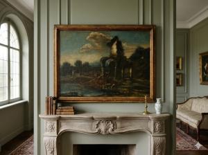Oil on Canvas Painting depicting Landscape - Conservato_car 3388