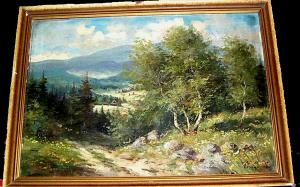 Boemia primo quarto del '900. Dipinto a olio su tela d'ottima qualità