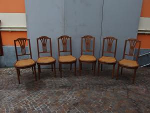 N. 6 NAPOLEON III STYLE WALNUT CHAIRS FROM FRANCE