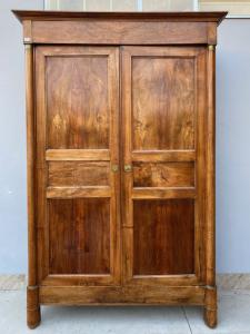 Empire Kleiderschrank aus Nussbaum mit 2 Türen - Restauriert (in Arbeit)_car 3243