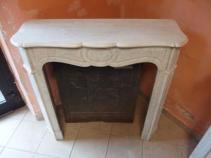 CARRARA WHITE MARBLE FIREPLACE LOUIS PHILIPPE FRANCE cm W 102XD35xH101