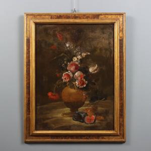 Dipinto Natura Morta con Fiori e Frutta