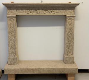 Yellow stone fireplace