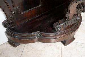 Consolle antica Luigi Filippo Napoletana in legno esotico pregiato con piano in marmo rosso levanto.Periodo XIX secolo. - Foto 5