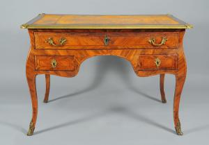 An elegant Louis XV rosewood veneered desk, Sicily mid-18th century.