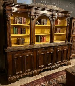 LIB152 - Bücherregal aus Walnussholz, Maße cm B 251 x H 212 x T 63