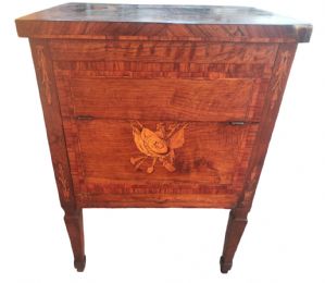 Precious Louis XVI Inlaid Nightstand Dresser from Piacenza