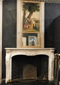 chm512 sculpted marble fireplace, Italian, 1700s