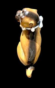 Polychrome porcelain pug dog figure. Dresden. - Foto 6