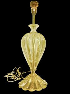 Lampada in vetro pesante ‘cordonato oro’.Firma Barovier e Toso,Murano.