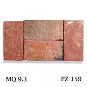 Antique terracotta flooring, 34/34.5x17/17.5 cm. 19th Century.