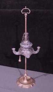 Lampe, Messing und Glas, Toskana, Ende des 18. Jahrhunderts