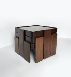 “Tris” - Set di 3 tavolini a incastro Gianfranco Frattini per Cassina | 1970
