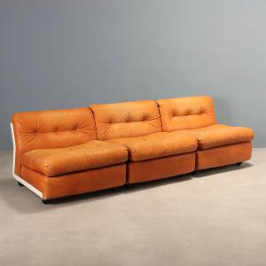 Três poltronas 'Amanta' de Mario Bellini Produção B&B Italia Anos 70