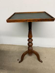 Antique walnut tray table, 19th century, leather, 74x40x31cm