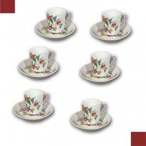 CONJUNTO DE SEIS XÍCARAS GINORI TULIPANO DO FINAL DO SÉCULO XVIII