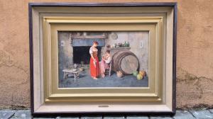 Dipinto olio su tavola Vincenzo Caprile